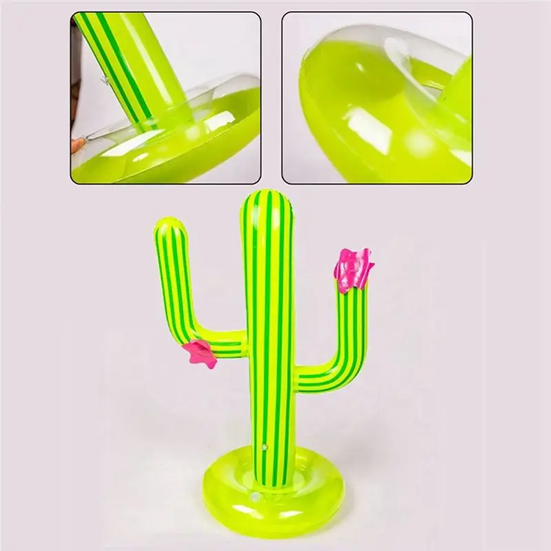 ชุดของเล่นเป่าลมรูปกระบองเพชร 2 ชิ้น สำหรับงานปาร์ตี้ชายหาด ของเล่นเป่าลมรูปกระบองเพชร