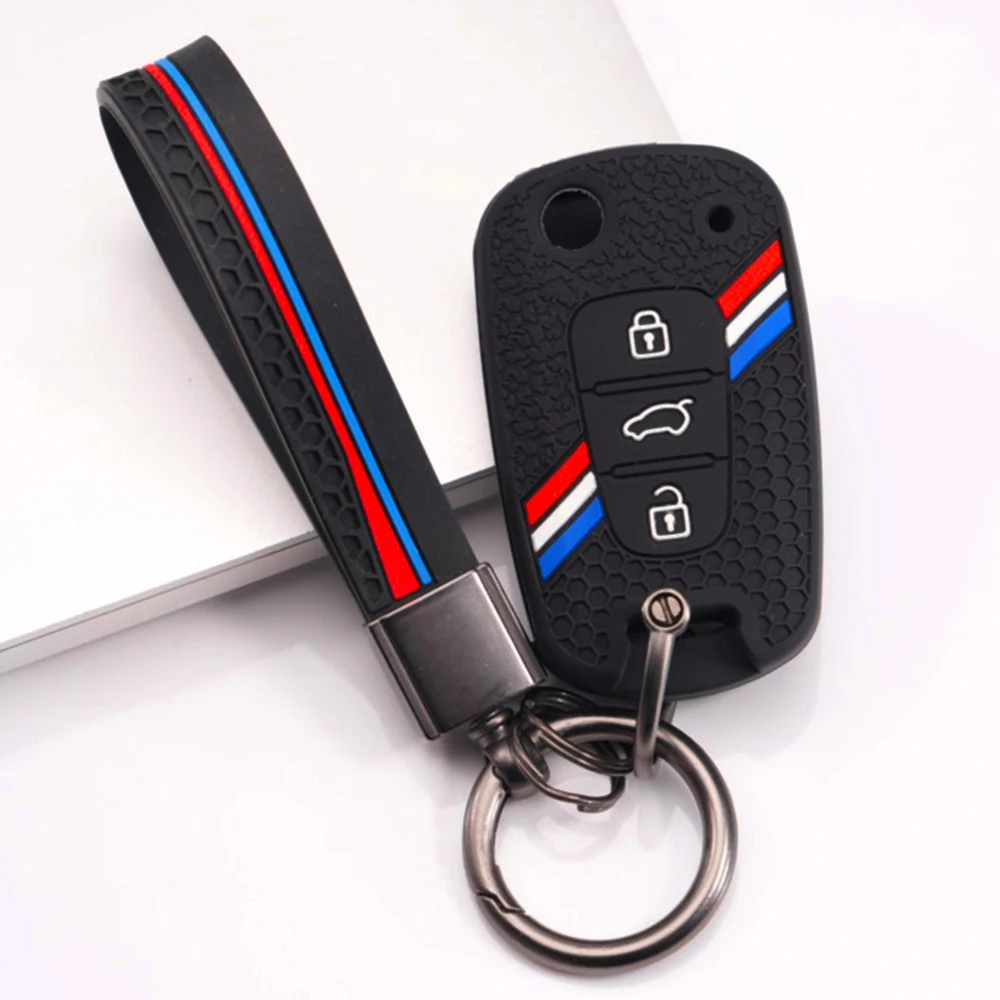 Silicone Key Cover Keychain For Kia K2 Rio K3 K5 Sportage Sorento Soul Cerato Optima Seltos Stonic Carnival Pegas Protective