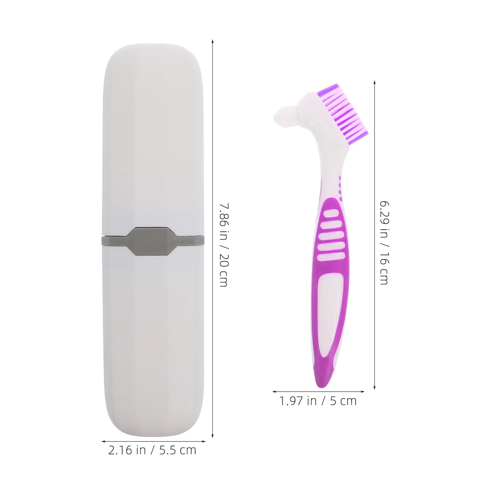 فرشاة تنظيف أسنان محمولة مع حقيبة سفر، شعيرات مزدوجة الجوانب، حامل العناية بالفم، مجموعة فرشاة أسنان مزيفة، فرشاة أسنان