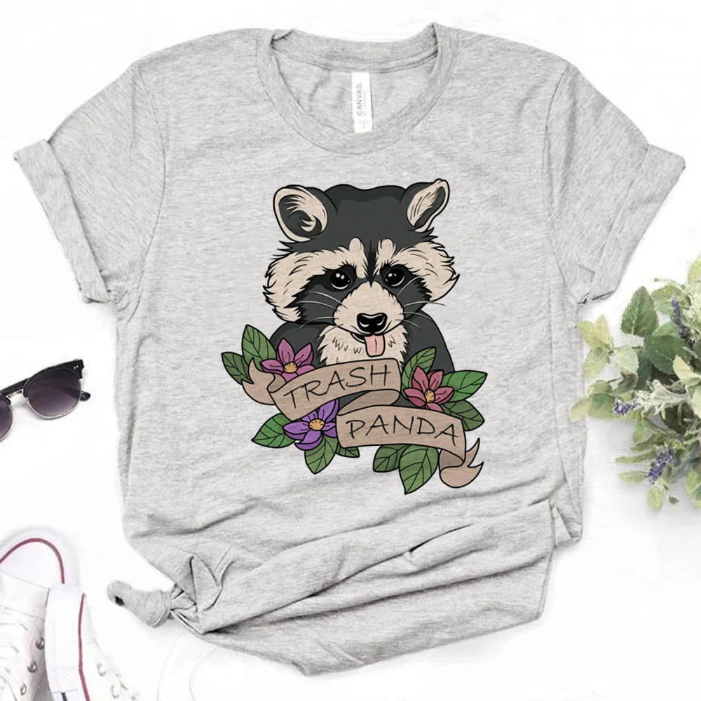 Racoon t-shirts women designer Tee girl anime 2000s comic clothing