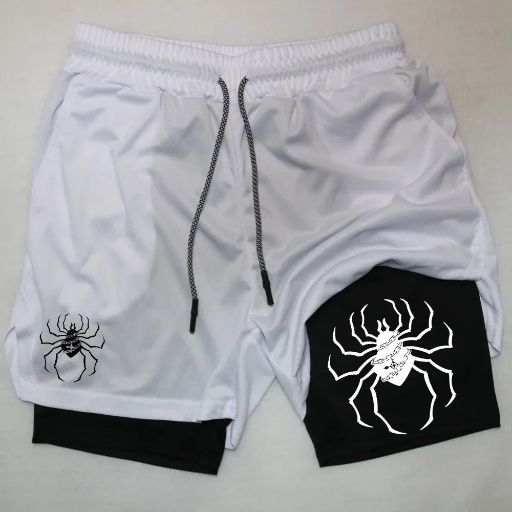 Pantalones cortos de gimnasio de Anime Hunter x Hunter para hombre, pantalones cortos de rendimiento de araña transpirables, deportes de verano,