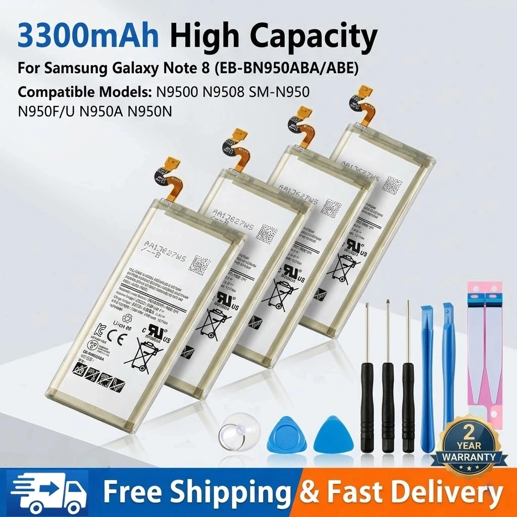 

Brand New EB-BN950ABA EB-BN950ABE 3300mAh Battery +Tools For Samsung Galaxy Note 8 N9500 N9508 SM-N950 N950F N950U N950A N950N