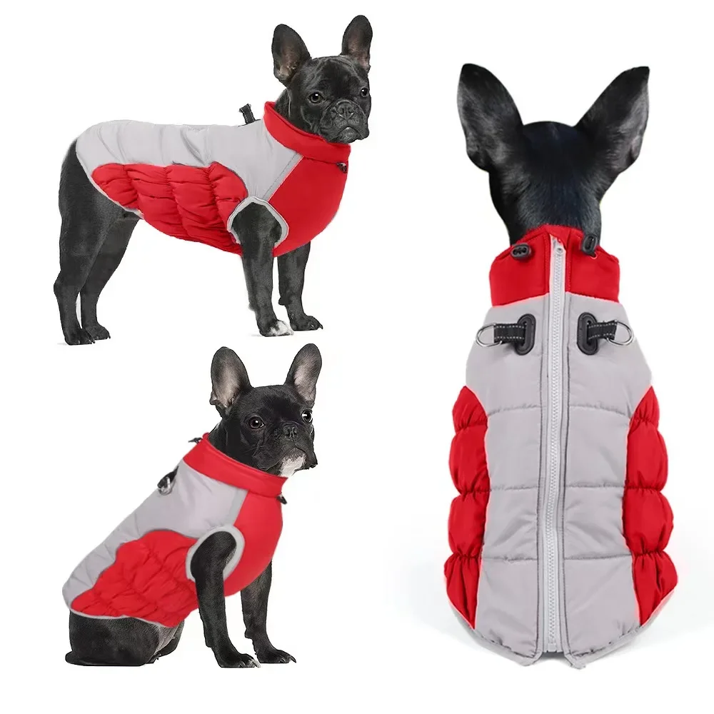 Pet Winter Clothes Windproof Thickened Dog Cotton Coat Medium and Large Dogs Warm Night Reflective Dog Coat