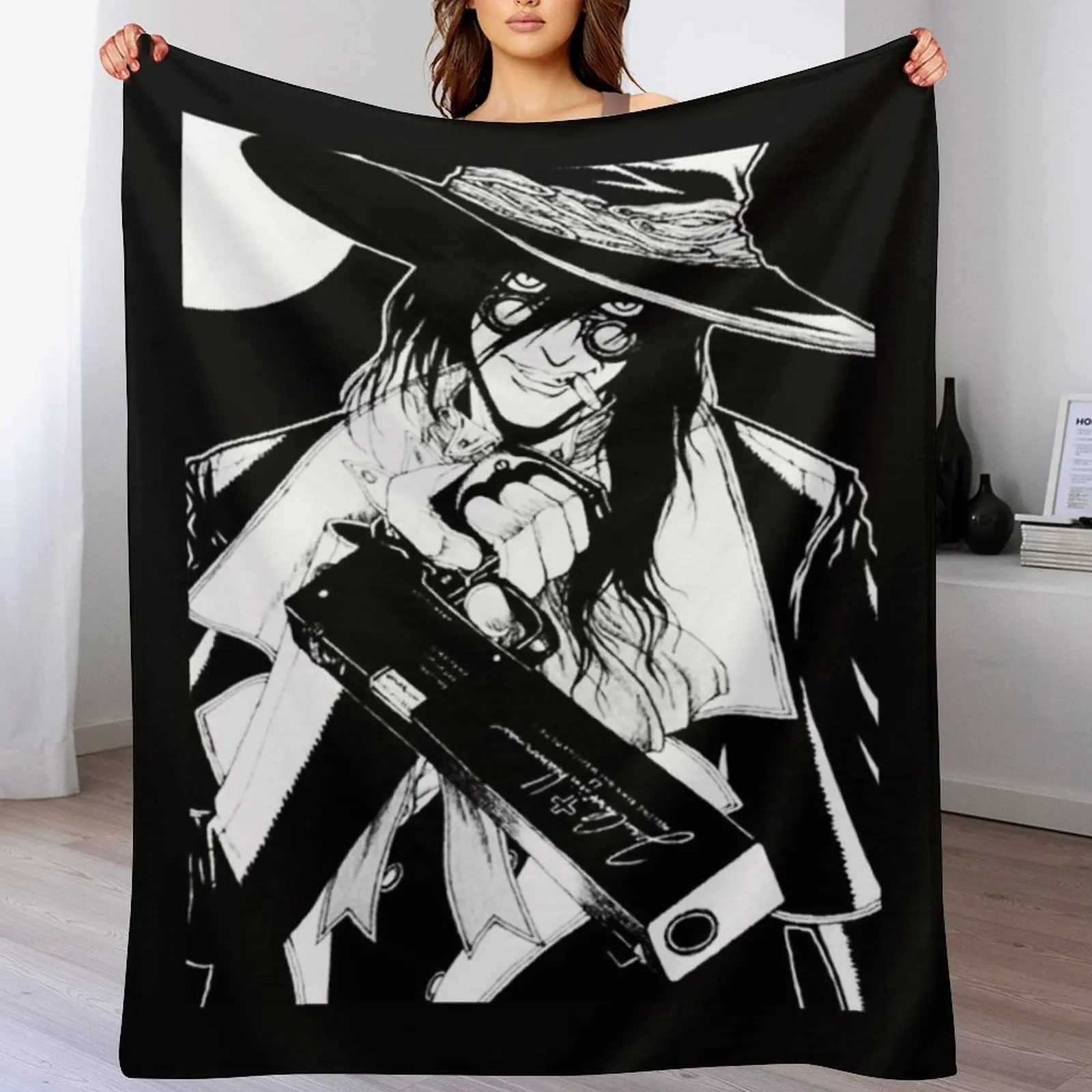 Hellsing - Alucard - Ready To Kill Throw Blanket Bed covers Warm Blankets