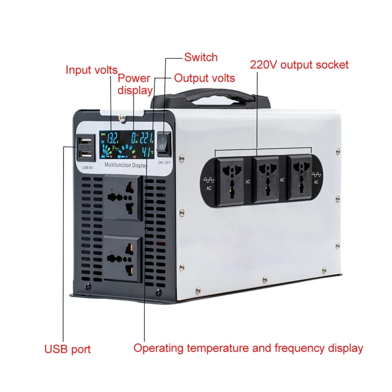 

12000W 10000W 8000W Power Pure Sine Wave Inverter 12V 24V 48V 60V 72V 96V to 110V 60Hz Converter Solar Car Inverters Off Grid