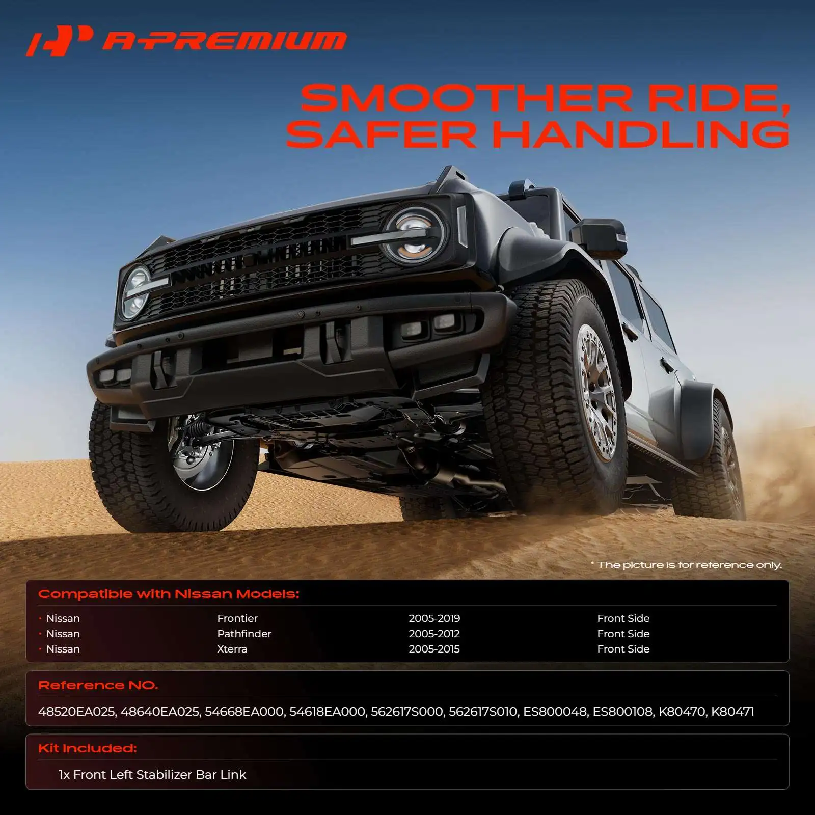 A-Premium 4x Front Stabilizer Bar Link Tie Rod End for Nissan Frontier 2005-2019 Pathfinder 2005-2012 Xterra 2005-2015