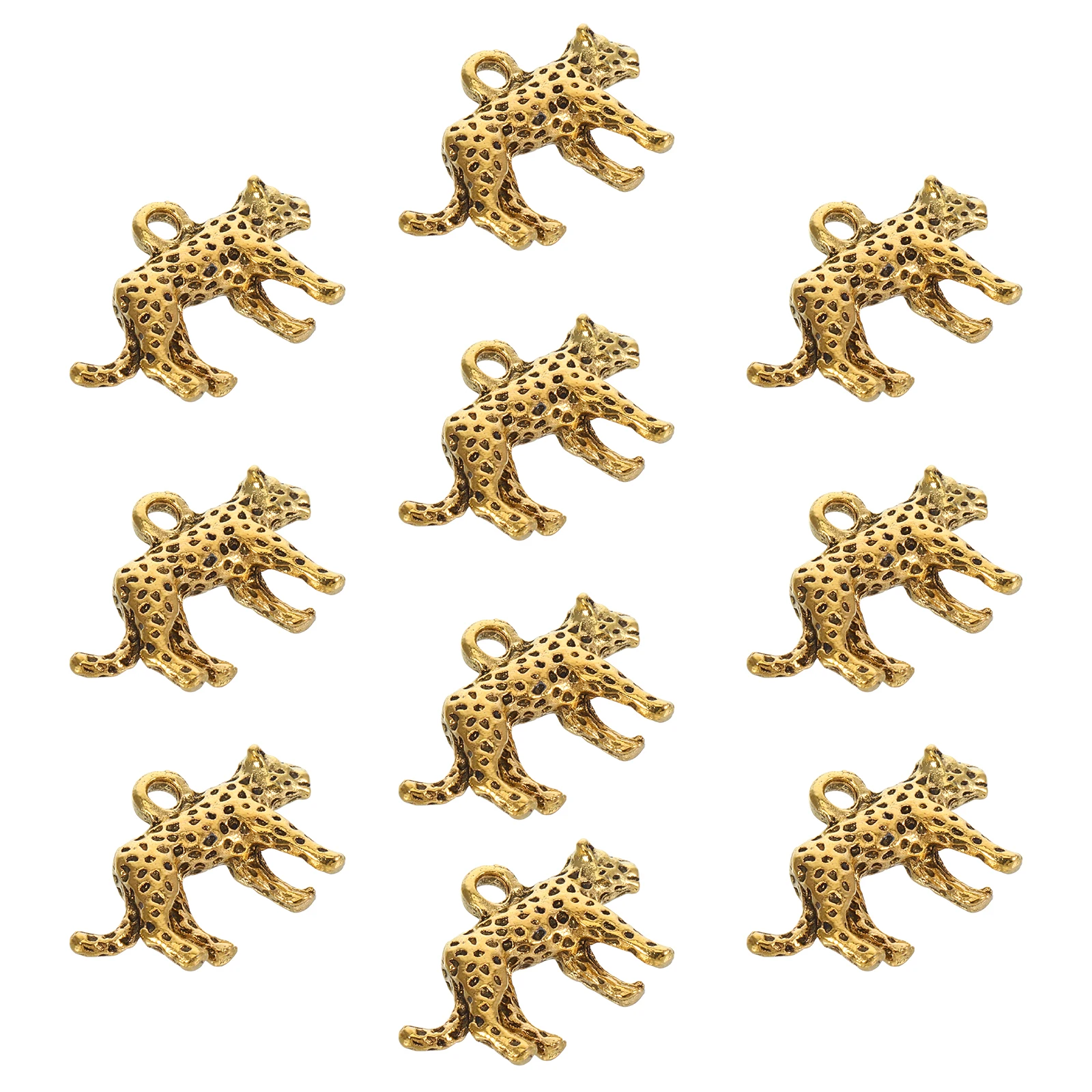 

10pcs 3D Leopard Pendants Alloy Components Durable Handmade Charms Diy Necklace Accessories Animal Elements Jewelry