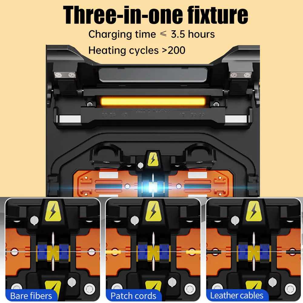 M5 Optical Fiber Cable Welding Machine Built-in Optic Power Meter Visual Fault Locator Fiber Optic Equipment FTTH Fusion Splicer