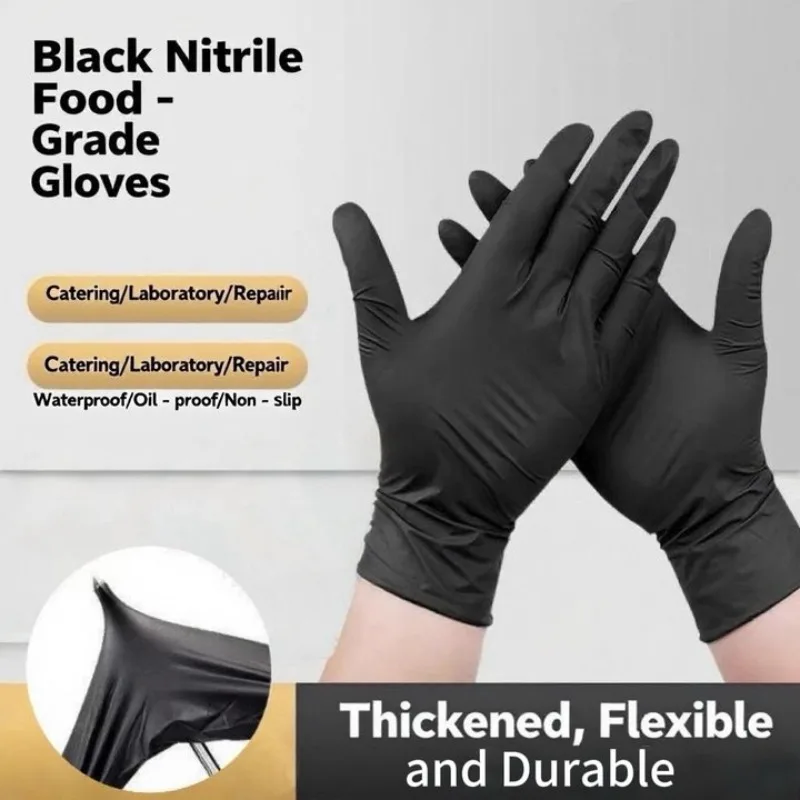 10-100 قطعة قفاز مطاطي للاستعمال مرة واحدة أسود اللاتكس الحرة قفازات PVC قفازات تنظيف المطبخ المنزلية للطبخ الوشم صبغة شعر