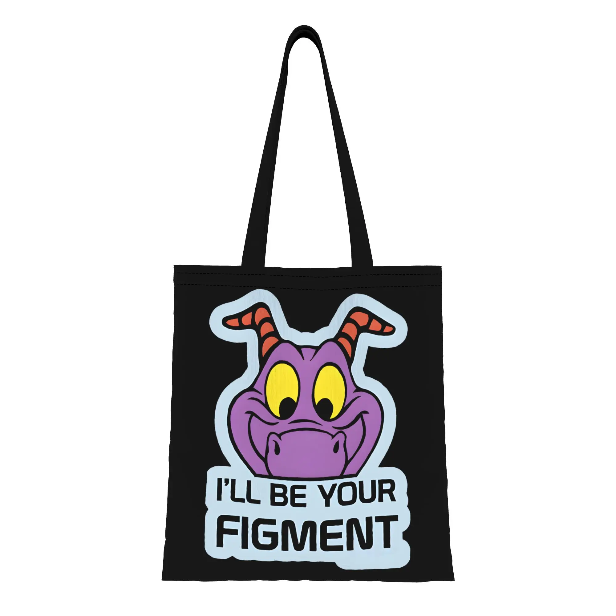 

1PC Large Capacity Figment Figment Canvas Tote Bag Foldable Chic Pattern No Closed Design