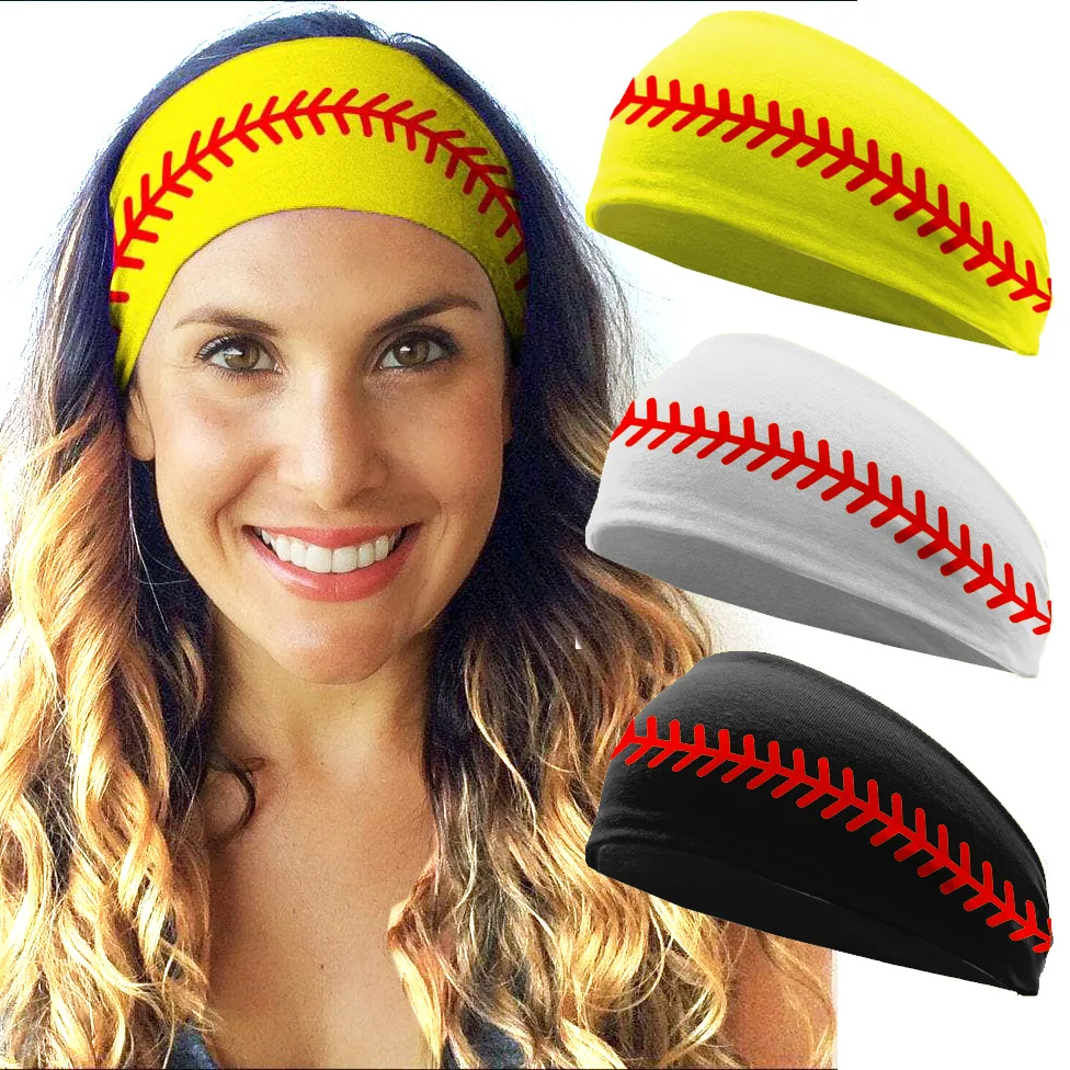 

2023 Softball Sports Sweat Ball Headbands Girls Yoga Fitness Women Hair Accessories Bandannas Wide Running Basketball Hairband