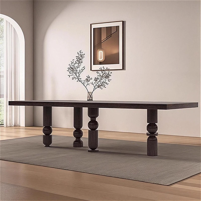 

Скандинавский обеденный стол из цельного дерева, минималистичный итальянский дизайнерский обеденный стол для виллы, прямоугольная мебель для дома Tavolo Pranzo FYDT