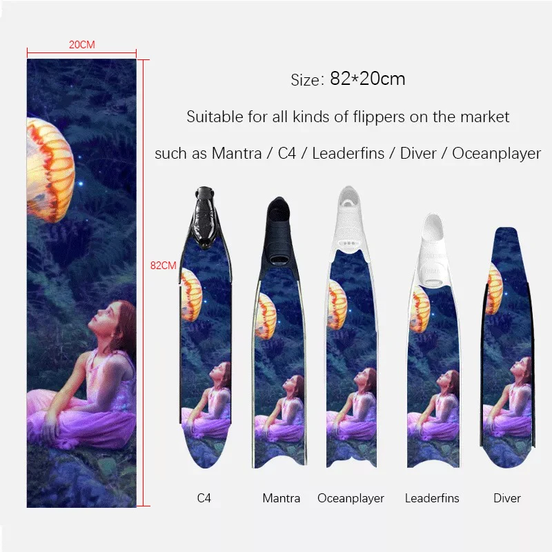 Scuba Diving Fins Film Pattern Protection Suitable Dive Fins Leaderfins Mantra C4 Fins Paste Pattern Customization Waterproof