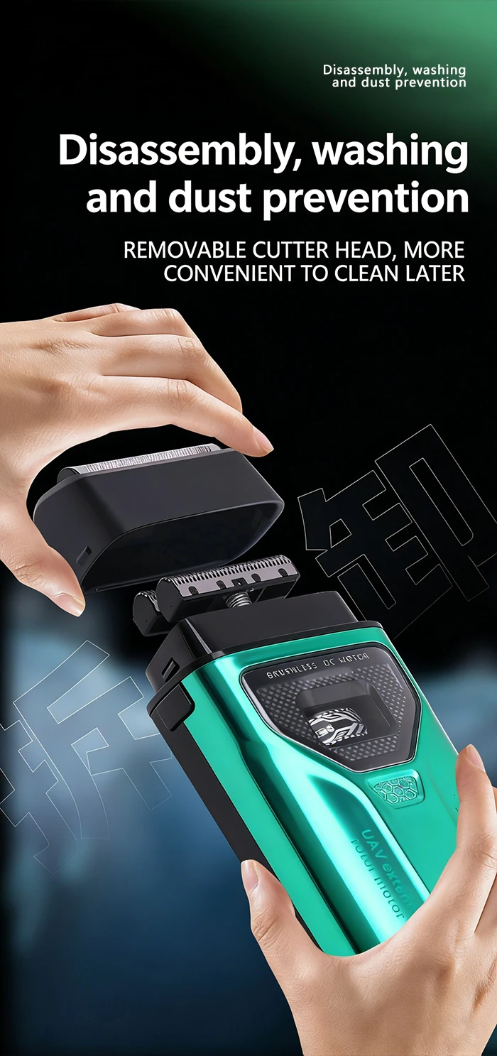 KEMEI KM-T299 Barttrimmer Professioneller Doppelfolien-Rasierer LCD-Display Rasierer Externer Rotor Bürstenloser Motor Barttrimmer für Männer – Detail 7