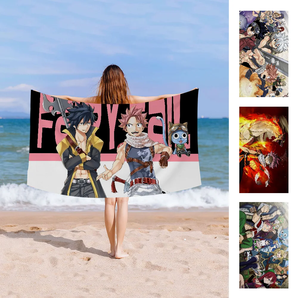 

Fairy Tail Beach Towel Cartoon Cute Summer Kids Large Bath Pool Beach Towel Microfiber Absorbent for Swimming Travel