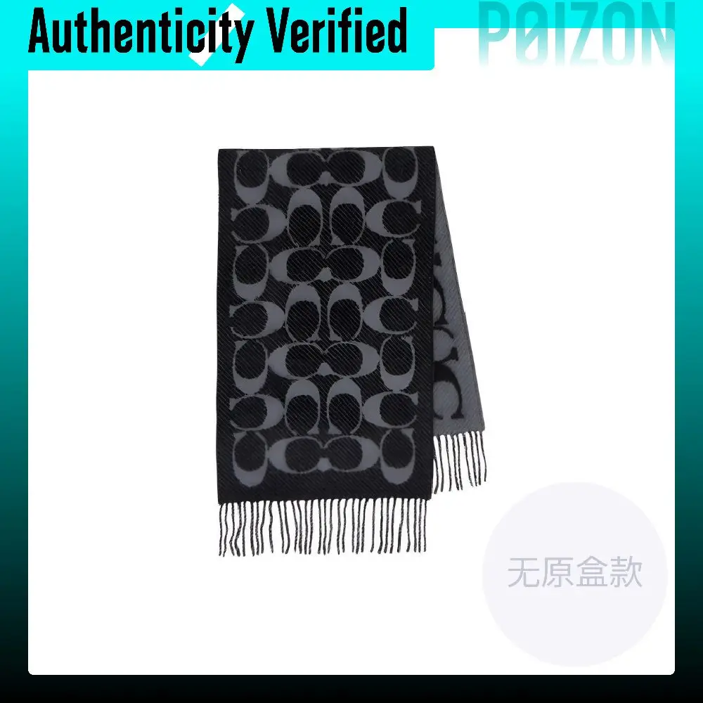 COACH Wool Knit Scarves Unisex Black COWC540671 001