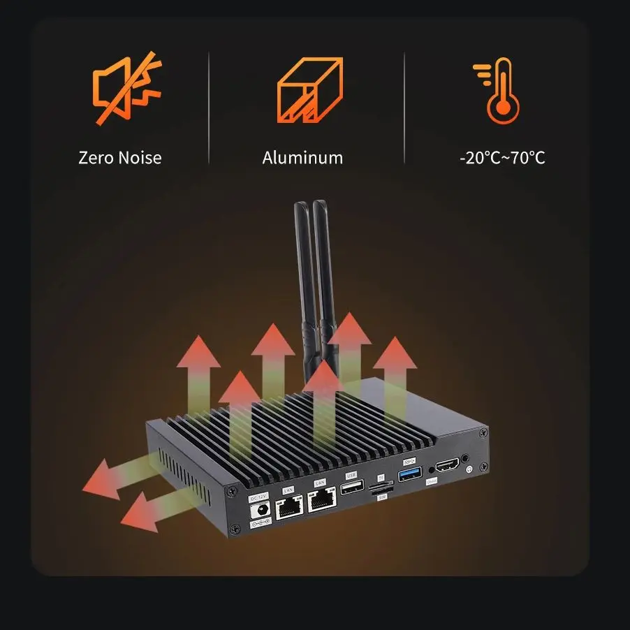 Liontron DEC-3568 industriel sans ventilateur Mini ordinateur Rockchip façades Core 64 bits 2.0 mesurz touristes Gigabit Ethernet avec exprespower