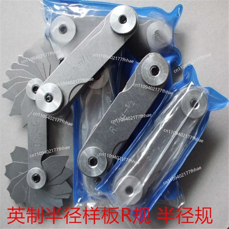 Inch Radius Gauge Sample 1/32-1/4 Inch Interval 1/64 Concave and Convex Each 15 Pieces Radius Sample R Gauge Set
