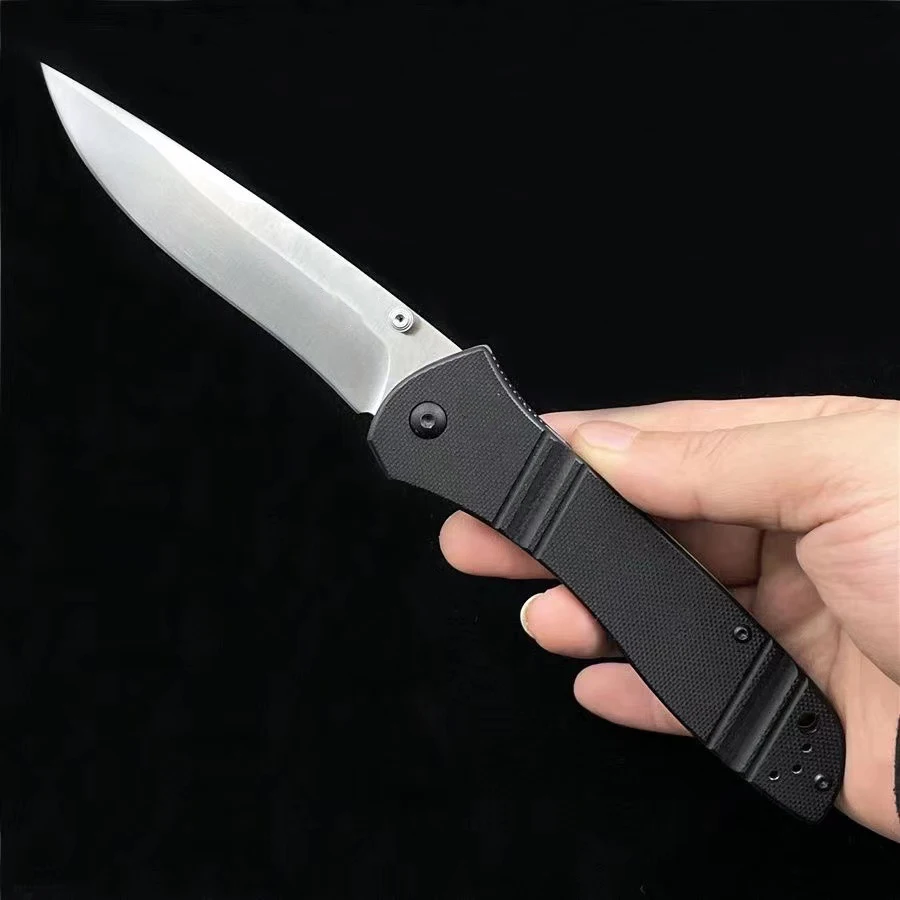 Cuchillo plegable con mango G10 710, hoja D2 de alta dureza, para defensa personal al aire libre, cuchillos de bolsillo de seguridad, Tool-BY01 portátil