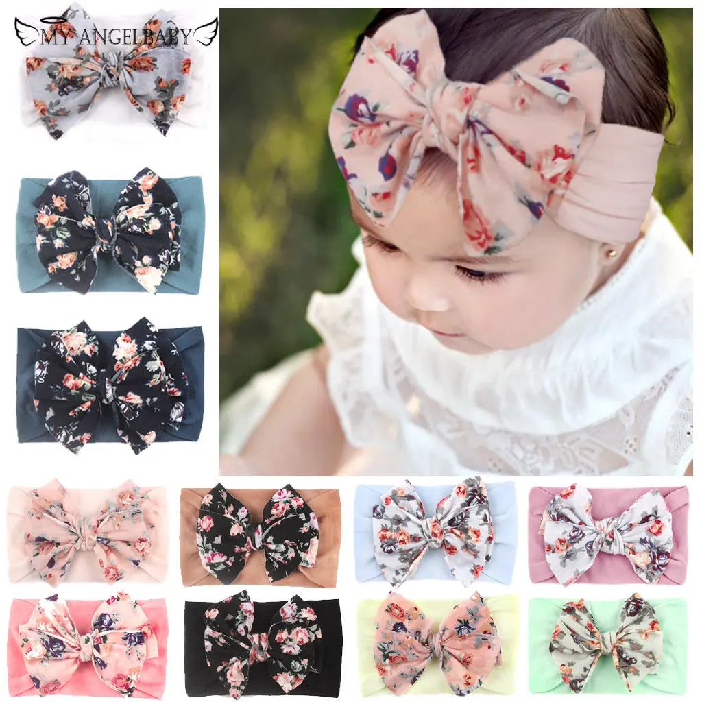 New Desgin Headband for Girls Cute Rabbit Ears Headbands Soft Stretch Knit Hair Bands Baby Hairbohemian Hair Accessories