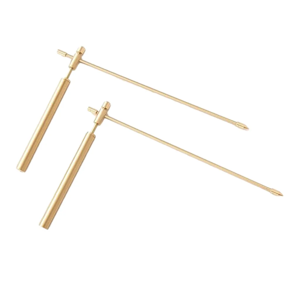 2PCS 99.9% Pure Copper Dowsticks For Treasure Hunting Divination Tools Gold Metal Probe 8.85x2.36x1.77 Inches Measuring Tool