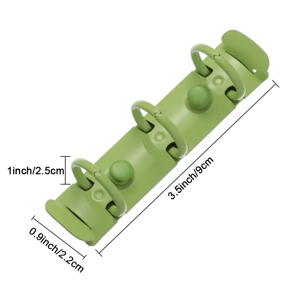 Stationery DIY Accessory Refillable Metal 3 Holes Ring Binder Notebook Binding Hoops Binder Clip Loose-leaf File Folder