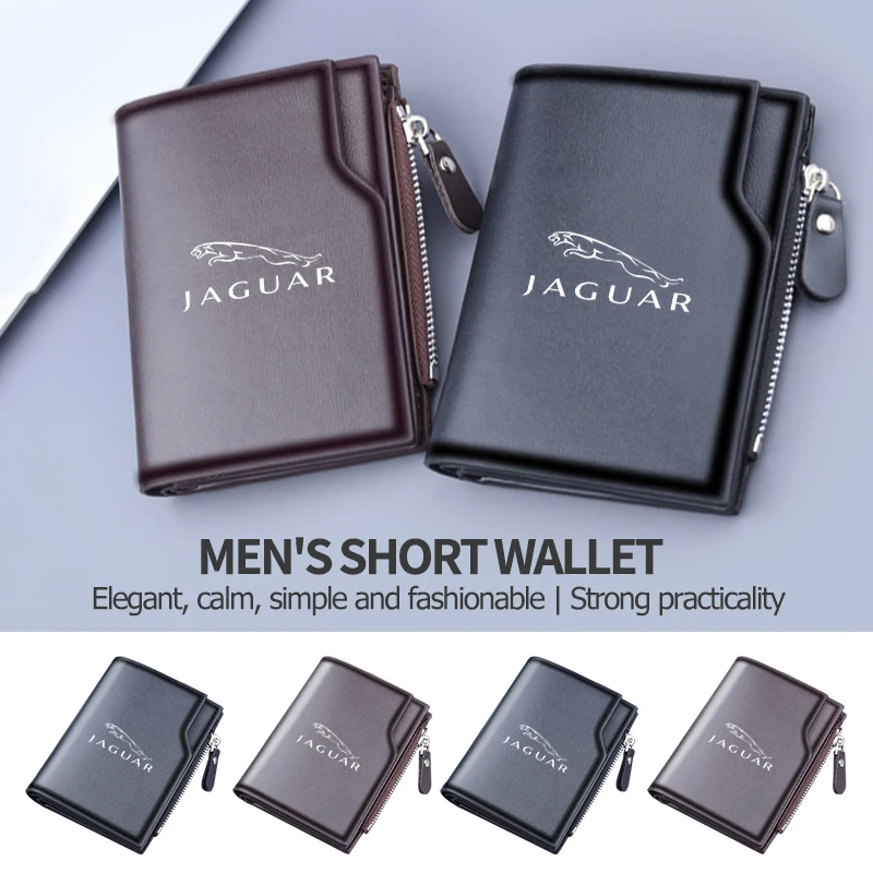 Мужской короткий кошелек Jaguar с несколькими карманами и минимализмом XK S-Type F-Type X-Type F-Pace I-Pace E-Pace XFR XKR