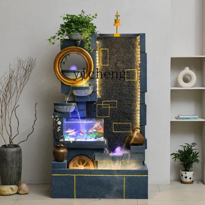 TQH large flowing water ornament circulating water living room entrance fish tank modern light luxury courtyard rockery