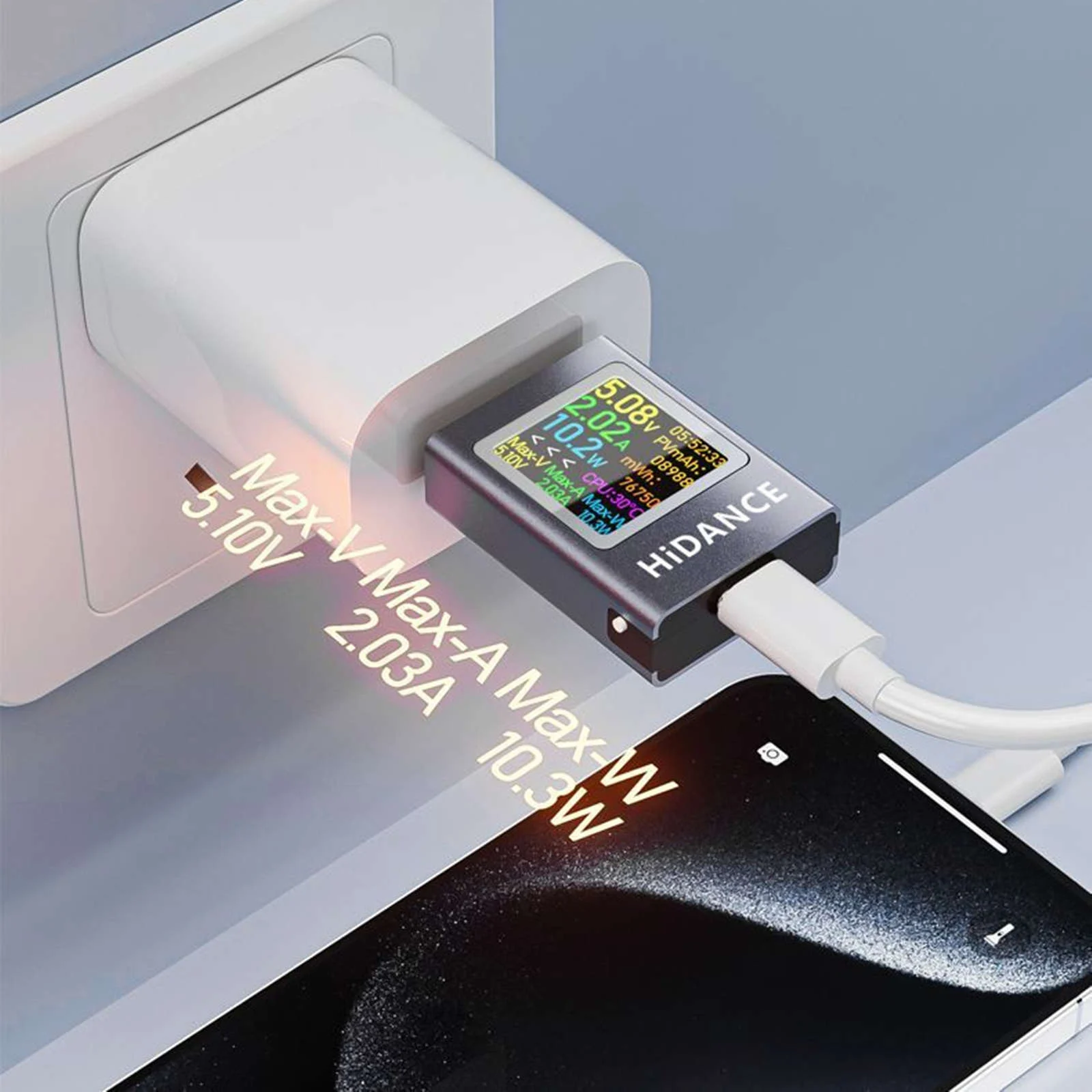 

Измеритель мощности USB-C 600 Вт PD3.0 QC с цветным экраном, определение емкости аккумулятора, измерение напряжения и тока, запись данных для Type-C