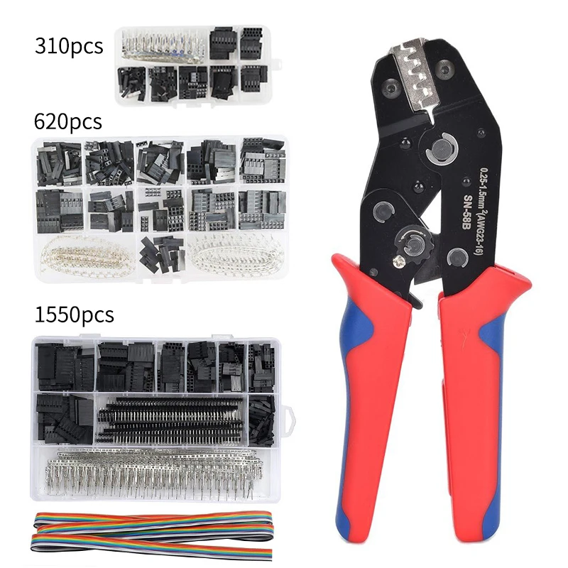 K50 SN-58B 310PCS/620PCS/1550PCS Crimping Tool Kit Crimper Pliers Terminal Ferrule Crimper Wire Hand Tool Set