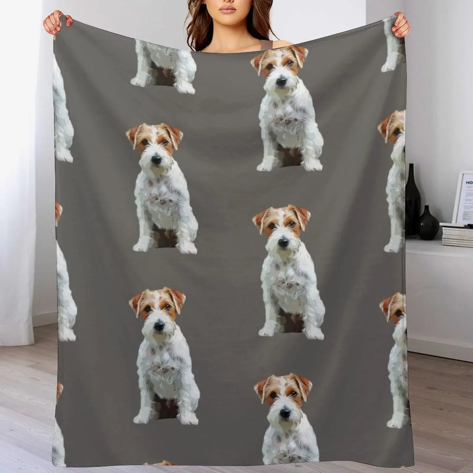 Jack Russell Terrier Rough Coat Throw Blanket Soft Cozy Blanket for Pet Kids Adults