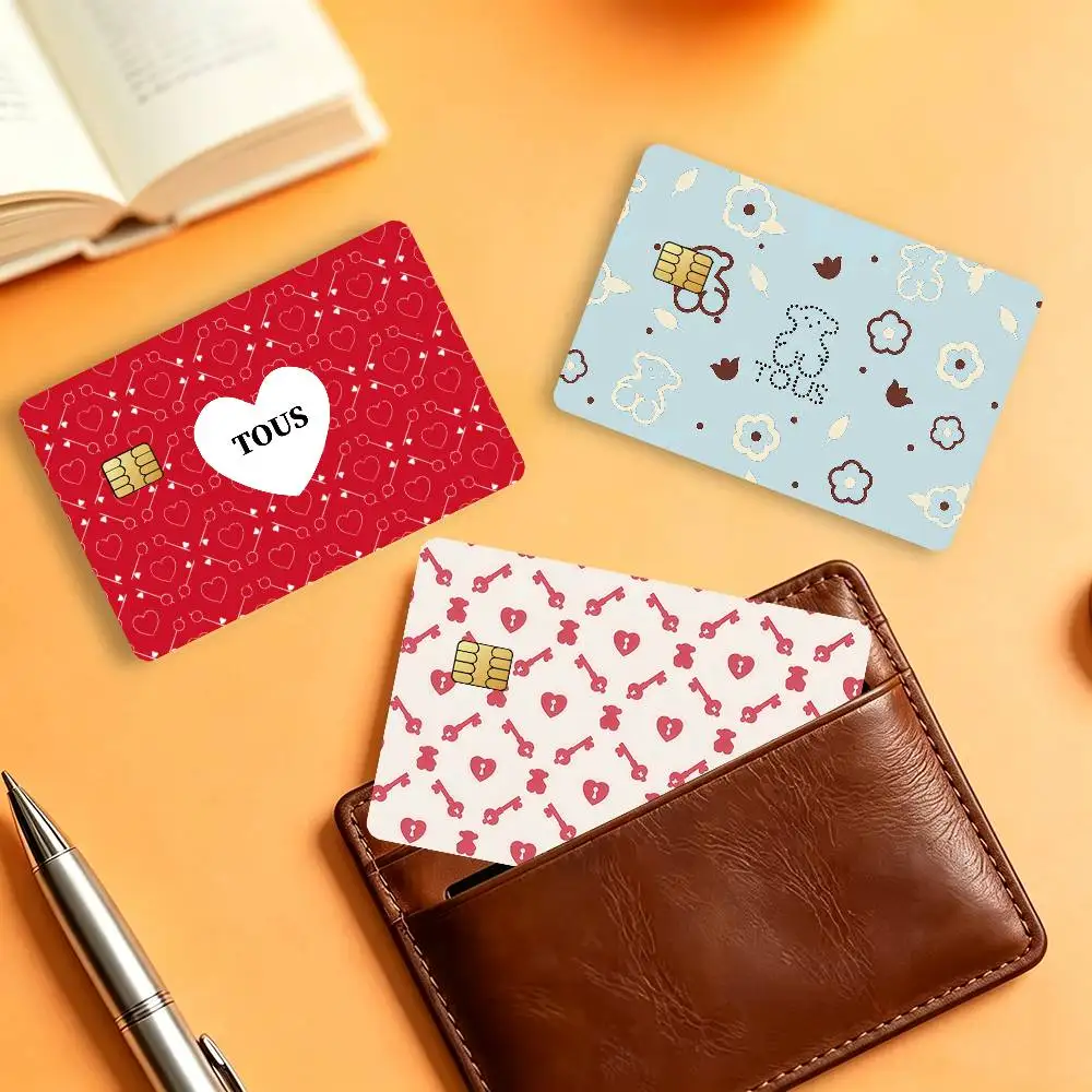 Fashion Brand Cute Waterproof Card Stickers For Credit Cards Debit Cards And Transit Cards 4pcs T-tous-s