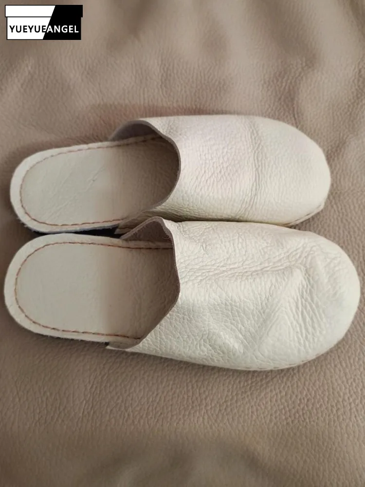 

Мужские удобные однотонные модные тапочки на платформе высокого качества из воловьей кожи, стильные шлепанцы ручной работы из натуральной кожи на плоской подошве