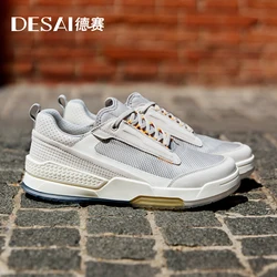 Desai Summer New Sports and Leisure Mesh Shoes Men's Thin Genuine Leather Mesh Surface Breathable Shoes DS20211