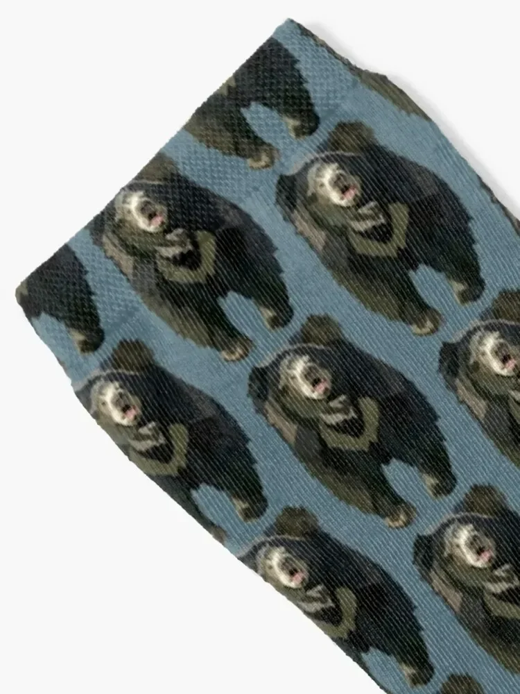 S is for Sloth bear Socks happy new year valentine gift ideas Women's Socks Men's