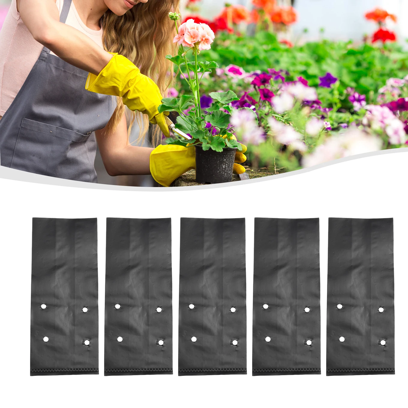 ปลูกถุงเนอสเซอรี่กระเป๋าผัก 100PCS Plant Grow กระเป๋า Plant Growth กระเป๋าหม้อดอกไม้ Thicken ประหยัดน้ํา