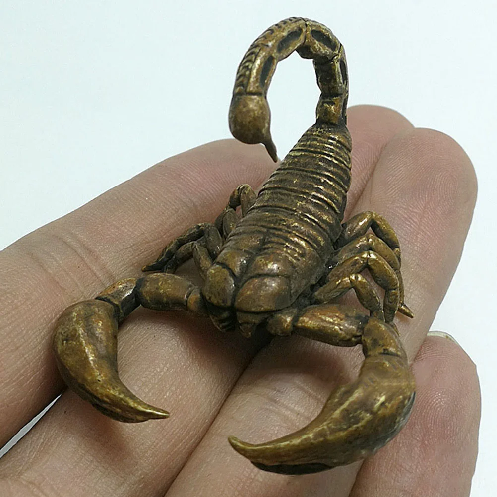 Solid Copper Scorpion Figurine Retro Sculpture Miniature Statue nament Home Decor Living Room Accessory Brass Trinket Desk