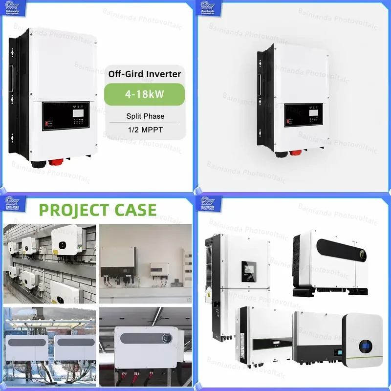 Off Grid Solar Inverter 4000W to 18000W Single Phase Pure Sine Wave PV Power System Hybrid Battery Charger MPPT Controller