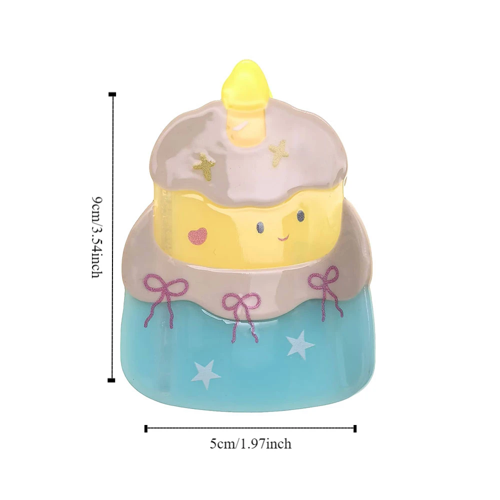 Sweet Birthday Cake Bow Cake Hair Grab Dessert Hairpin Cartoon Hair Claw Headwear Geometry Acetic Acid Shark Clip Girls