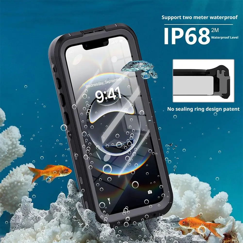 

Full Cover On iphone16 E Phone Funda Cases IP68 WaterProof Case For iPhone 16E iphone16e Water proof Diving Anti-konck V7T0