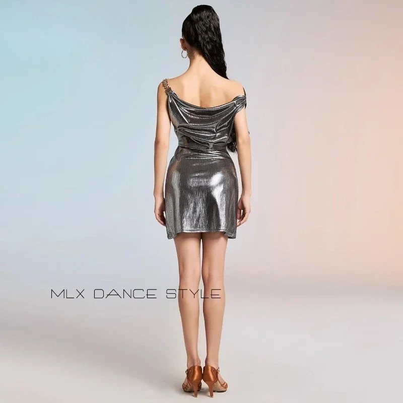 Robe de danse latine personnalisée pour femmes, tenue d'entraînement, combinaison à bretelles pour femmes adultes, livraison gratuite