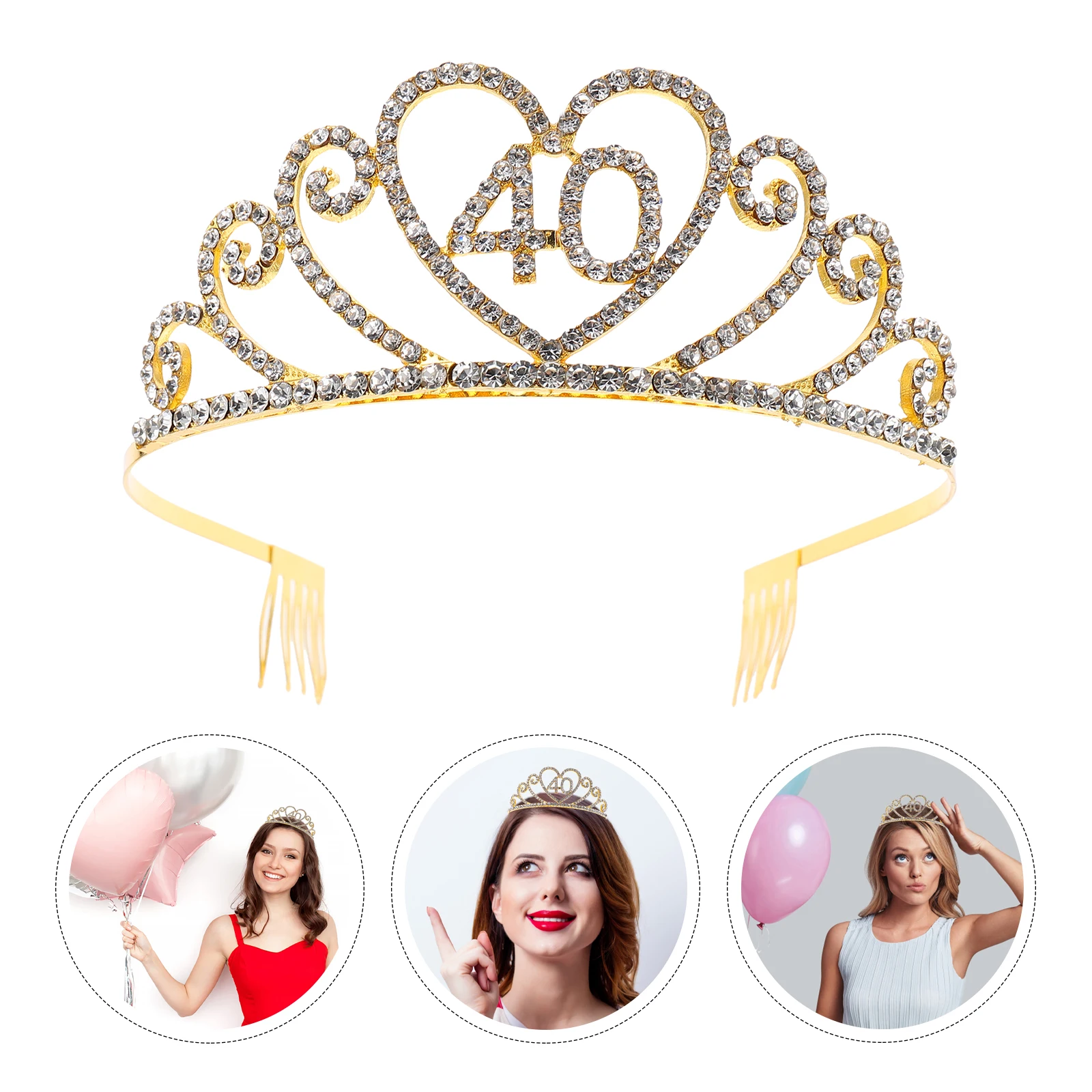 

Birthday Crown Headb Birthday Tiara Party Headdress Accessories Decoration Flash Alloy Crown Cake Decor Kids Gift