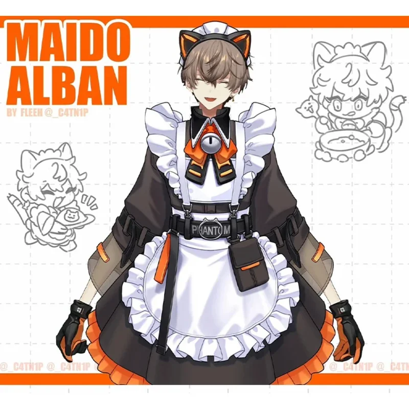 ألبان نوكس زي تنكري ، يوتوبر فتوبر ، بدلة تنكرية ، فستان خادمة ، ملابس حفلات كرنفال الهالوين ، مصنوعة حسب الطلب