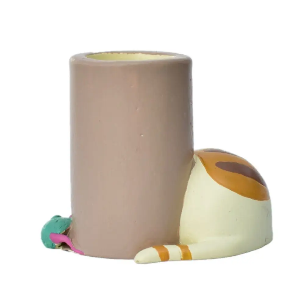 

Кошачьи украшения, настольный держатель для ручек, милый кот и мышь, смола, одиночный держатель для карандашей, высокий внешний вид, небольшой настольный органайзер