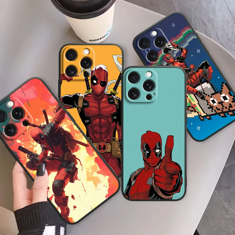 Death Attendant Marvel Fashion For iPhone 15 14 13 12 11 XS XR X 8 7 SE Pro Max Plus Mini Black Funda Phone Case