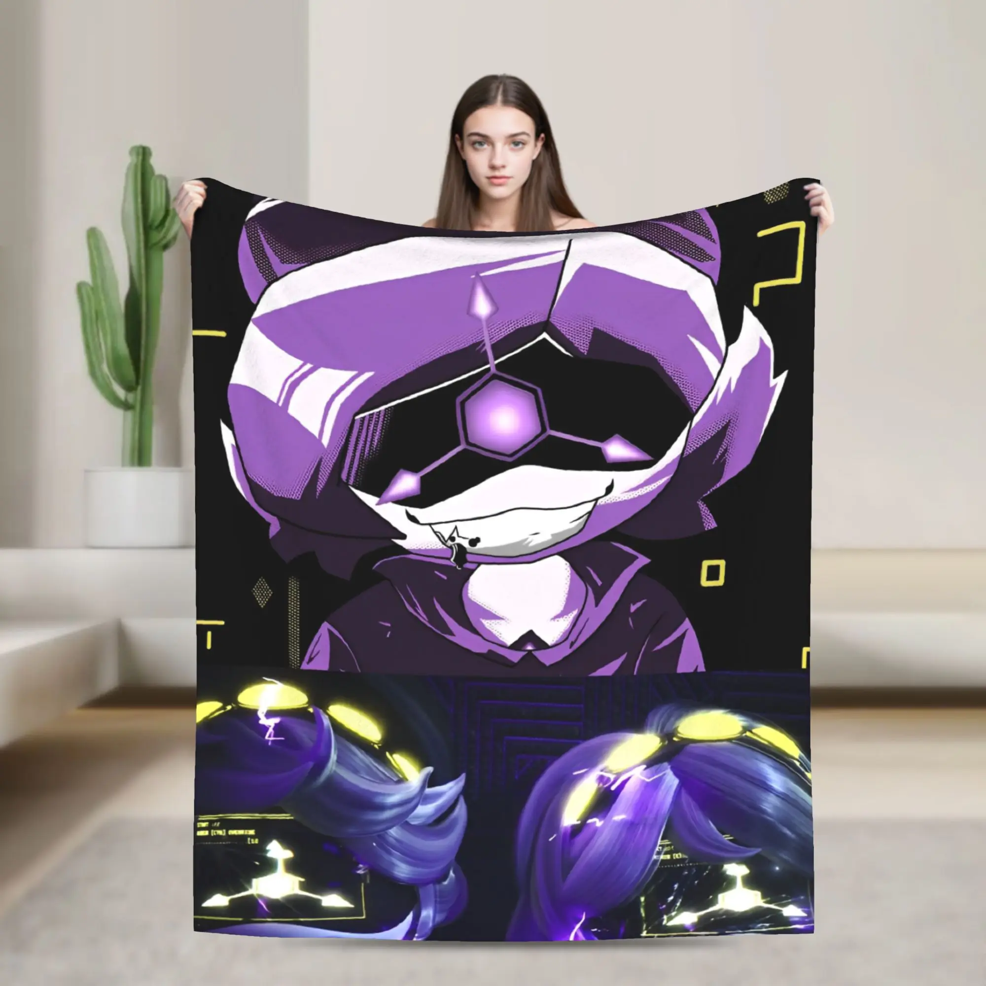 Robot Murder Drones V Uzi  Warm Soft Blanket  Camping Plush Throw Blanket Funny Home Decor Flannel Bedspread Sofa Bed Cover