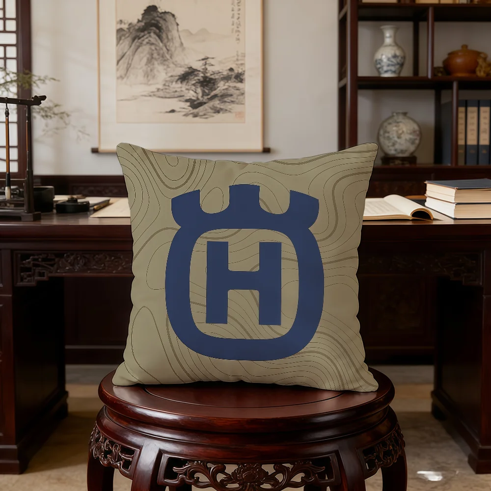 H-Husqvarna-ES Logo Fashion cushion cover Home Office Birthday Anniversary Gifts Soft Skin Friendly Cushion Cover - view 4