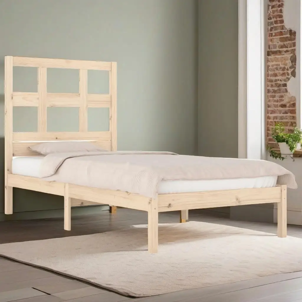 Single Solid Wood Pine Bed Frame 90x190 cm - No Mattress Included - Durable & Stylish Design