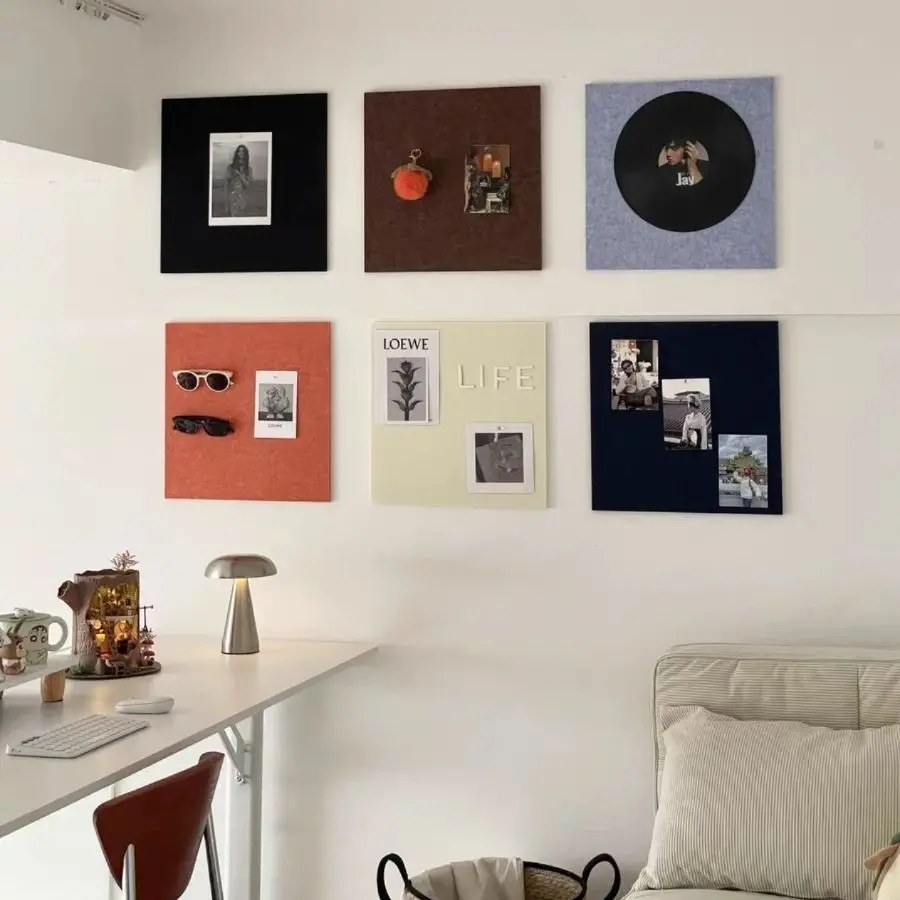 

American Style Felt Board Colorful Felt Wall Stickers Message Photo Display Decor Living Room Background Creative Renovation