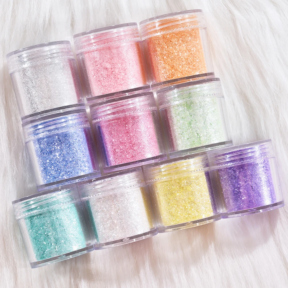 Poudre à ongles en sucre rose scintillant, 3g/bouteille, effet manteau de bonbons, poussière pigmentée pour maquillage, fard à paupières, décorations à paillettes pour Nail Art